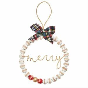 "Merry" Beaded Sentiment Ornament